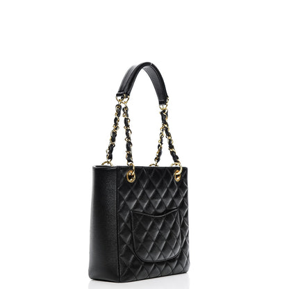 Chanel Caviar Quilted Petit Shopping Tote PST Black 3 of 7