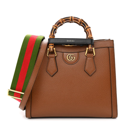 Gucci Textured Dollar Calfskin Web Small Diana Tote Bag Cuir Black 1 of 10