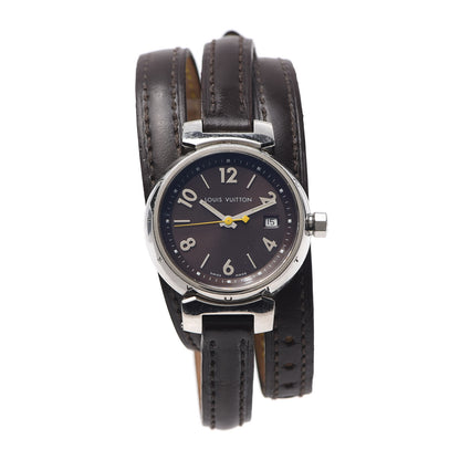 Louis Vuitton Stainless Steel Calfskin 28mm Tambour Triple Wrap Quartz Watch Brown 1 of 4