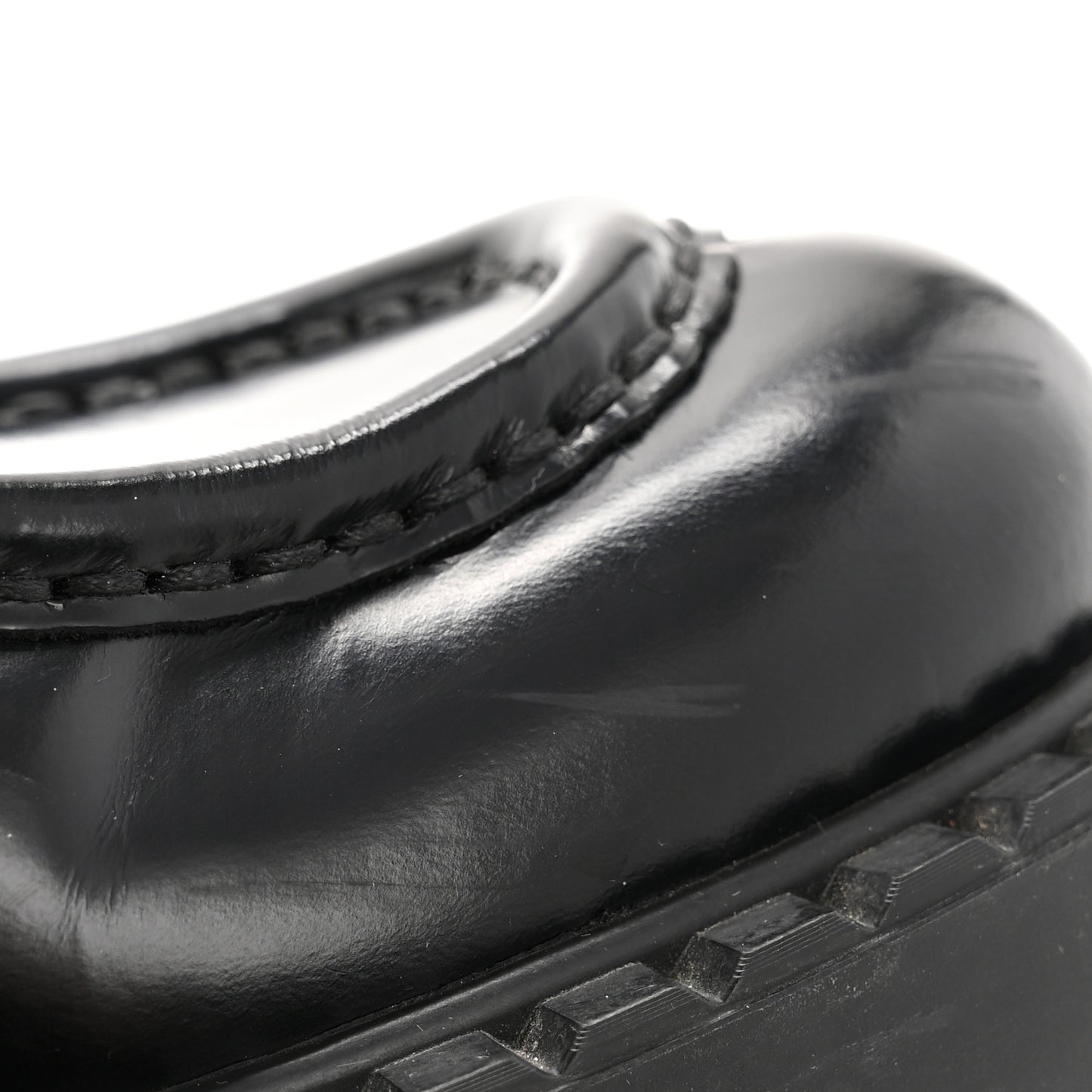 Spazzolato Metal Triangle Logo 50mm Loafers 36.5 Black