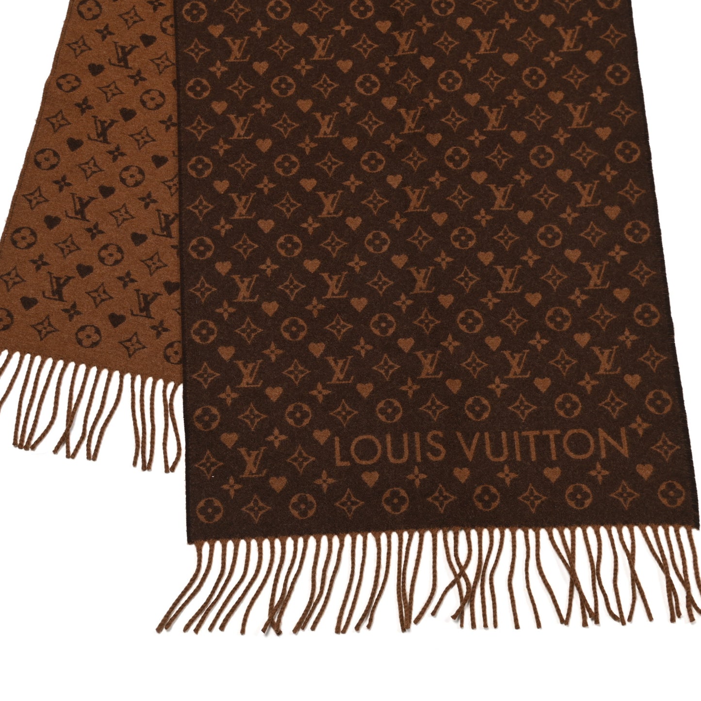Cashmere Monogram Game On Scarf Brown
