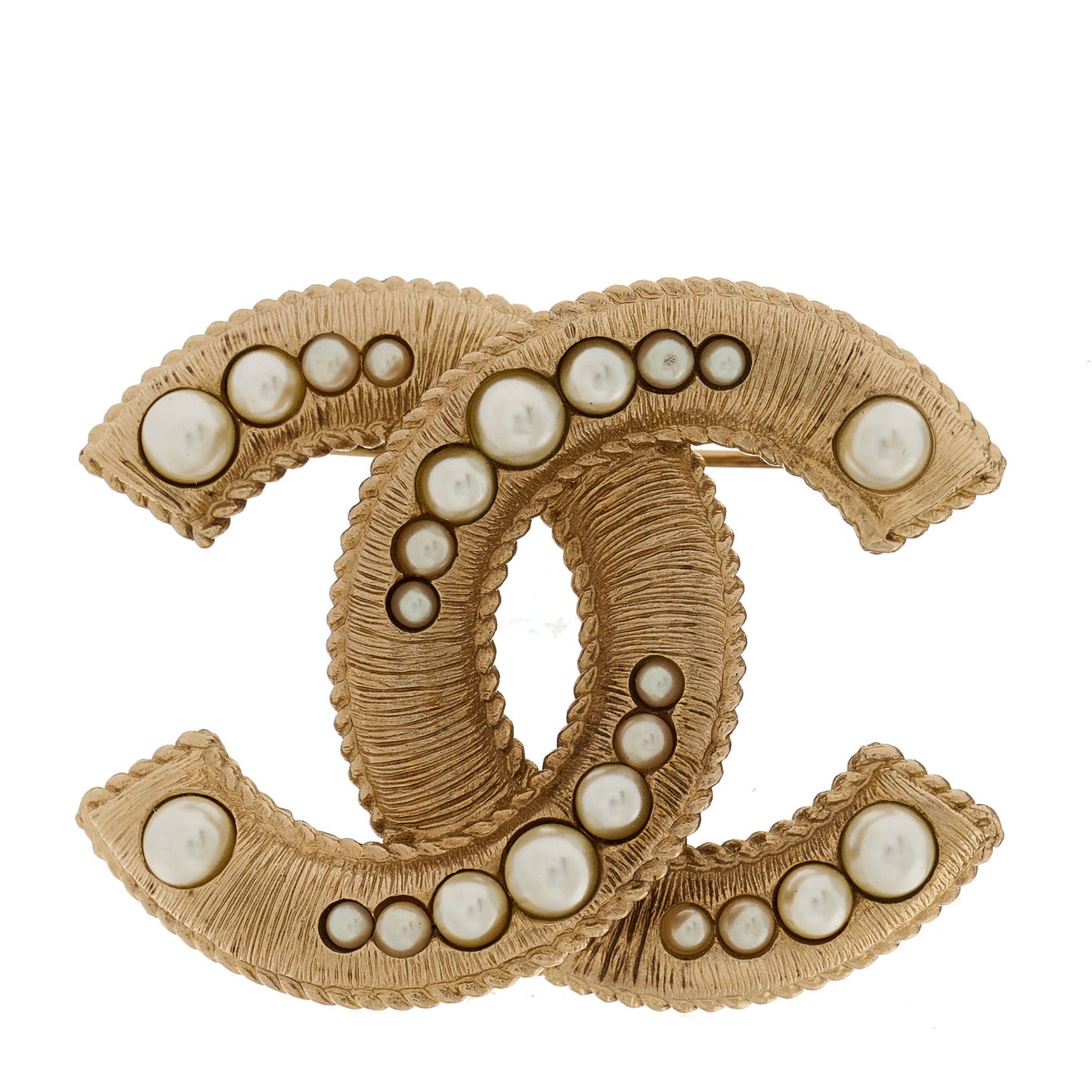 Pearl CC Brooch Gold