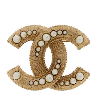 Chanel Pearl CC Brooch Gold 1 of 4