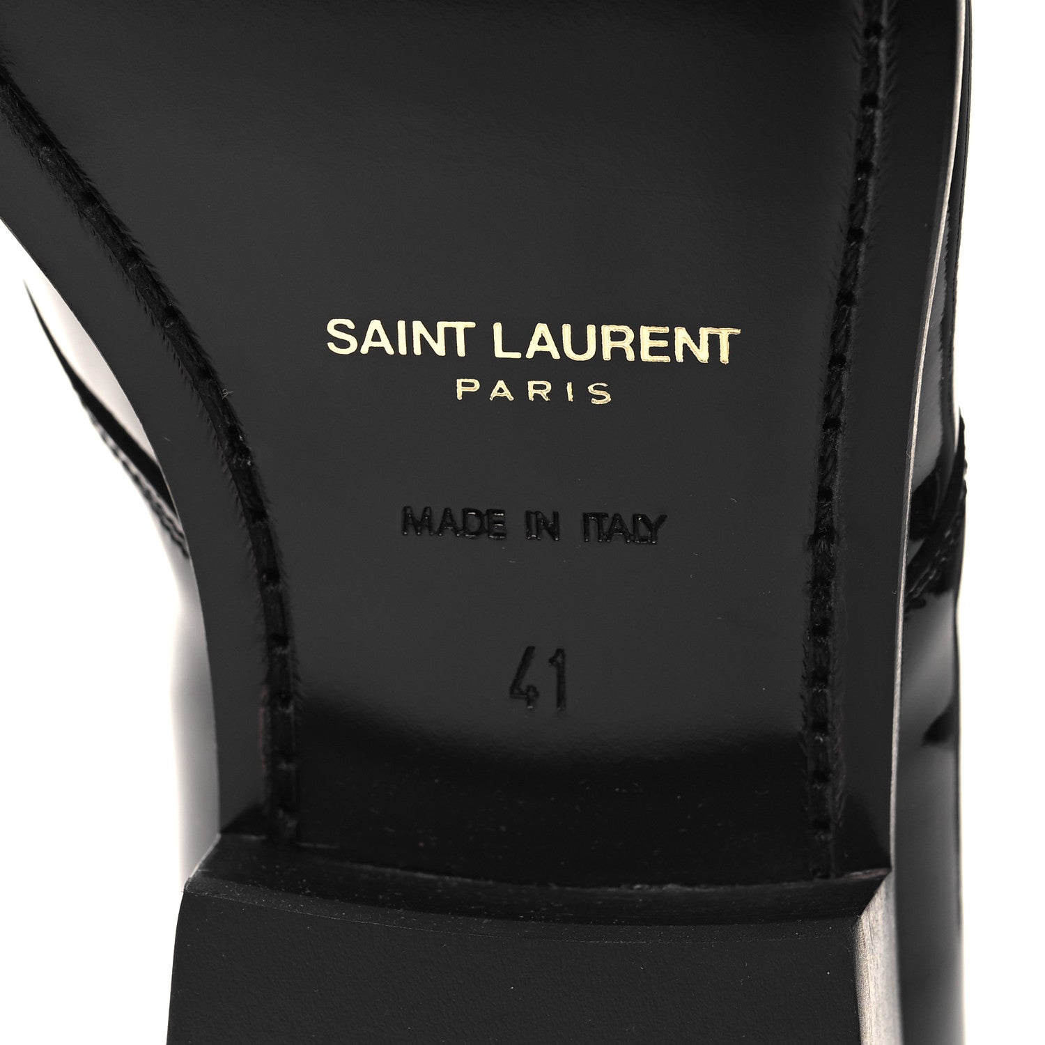 Saint Laurent Patent Lace Up Wyatt 25 Derby Shoes 41 Black 7 of 9
