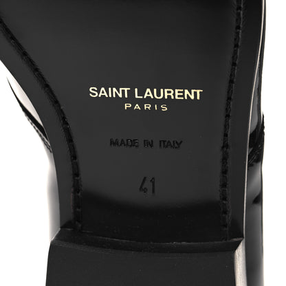 Saint Laurent Patent Lace Up Wyatt 25 Derby Shoes 41 Black 7 of 9