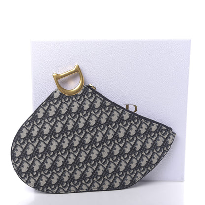 Christian Dior Oblique Saddle Pouch Clutch Blue 8 of 8