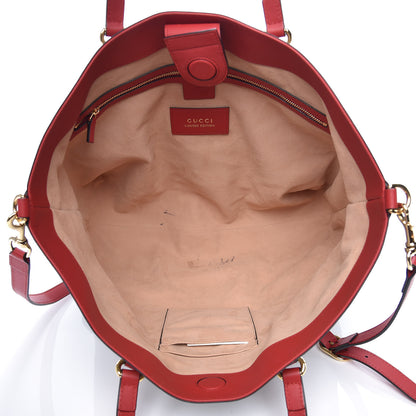 Gucci Soft GG Supreme Monogram Kingsnake Heart Embroidered Medium Crossbody Tote Beige Hibiscus Red 5 of 11