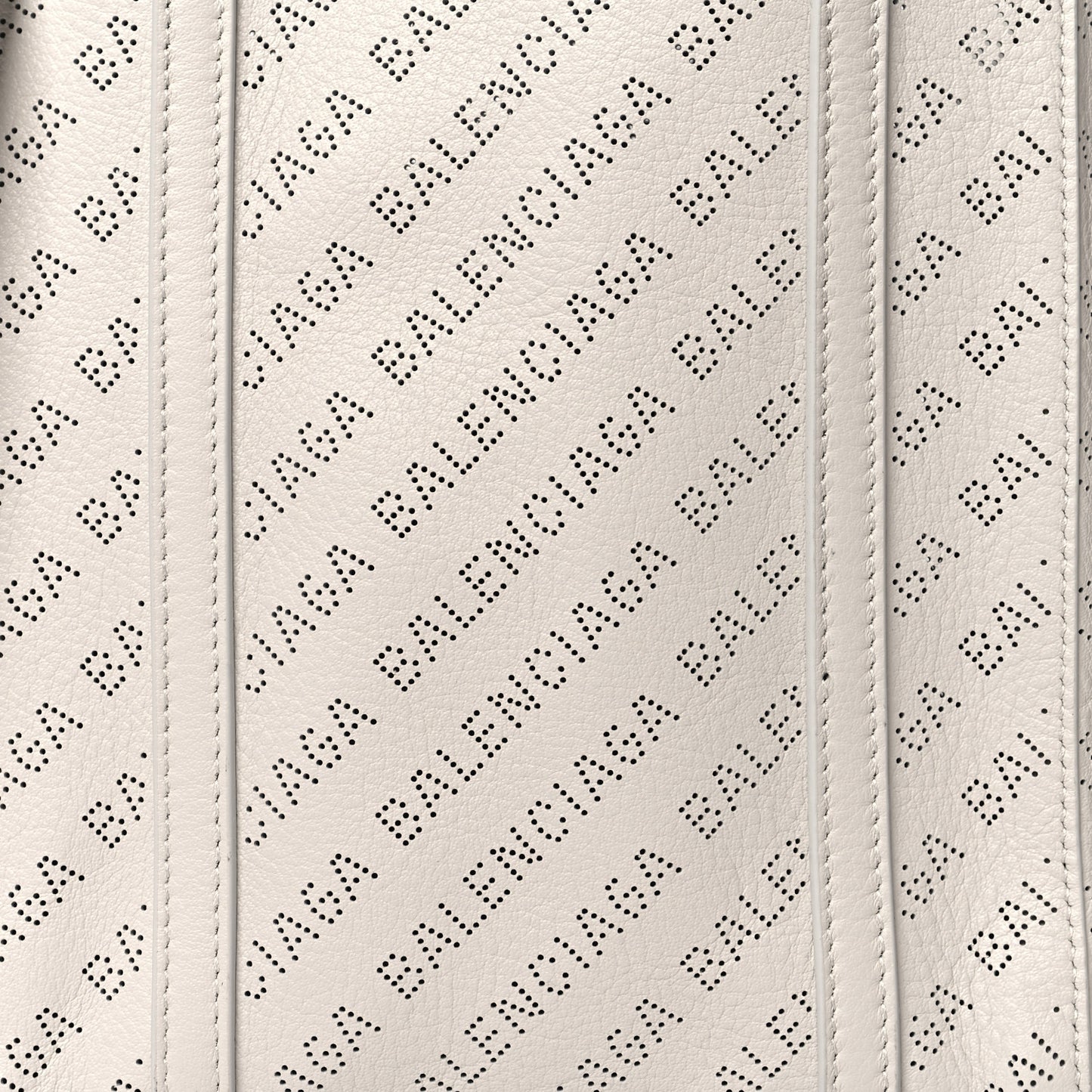 Smooth Calfskin Logo Perforated XXS Everyday Tote Chalky White