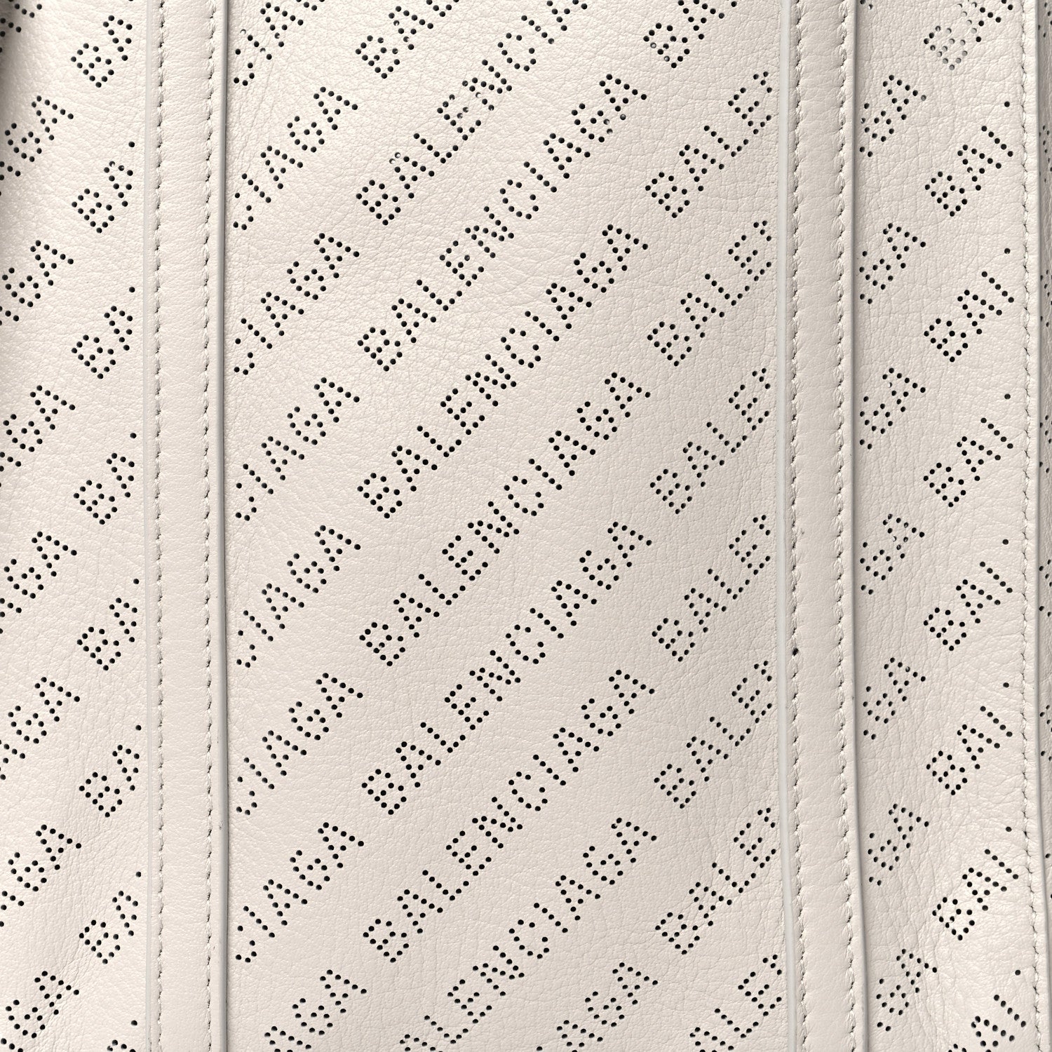 Balenciaga Smooth Calfskin Logo Perforated XXS Everyday Tote Chalky White 8 of 10