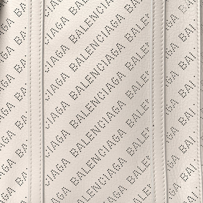Balenciaga Smooth Calfskin Logo Perforated XXS Everyday Tote Chalky White 8 of 10