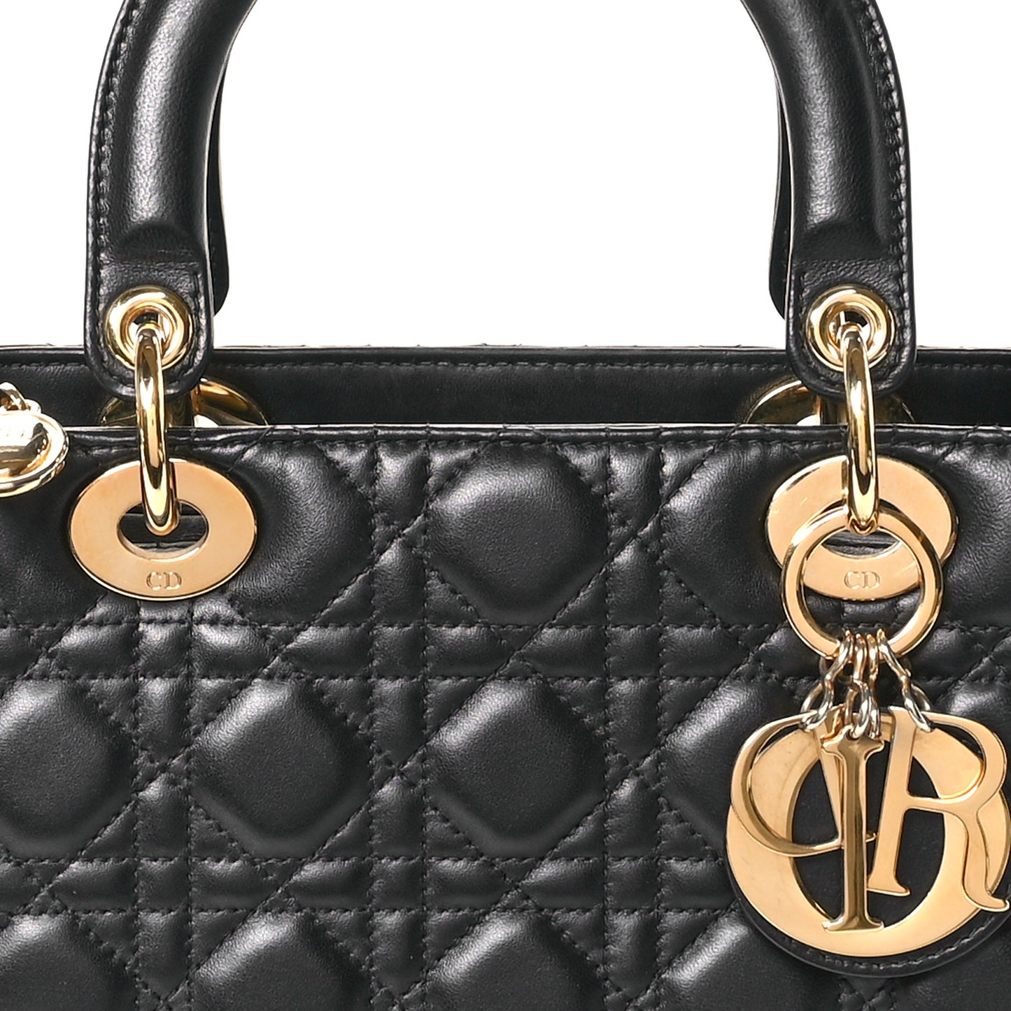 Lambskin Cannage Medium Lady Dior Black