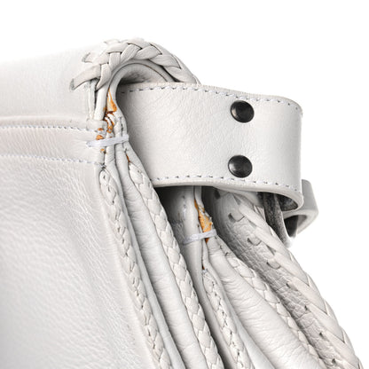 Christian Dior Calfskin Whipstitch Gaucho Double Saddle Bag White 11 of 16