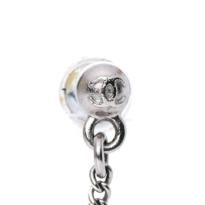 Chanel Baguette Crystal CC Drop Earrings Silver 4 of 4