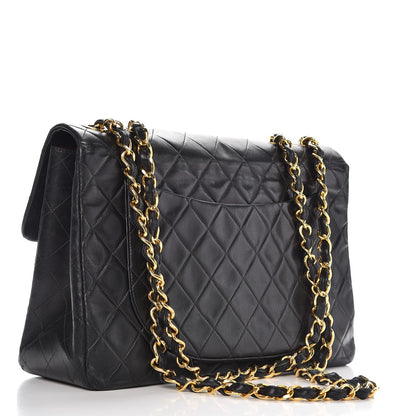 Chanel Lambskin Quilted XL Jumbo Single Flap Black 3 of 15