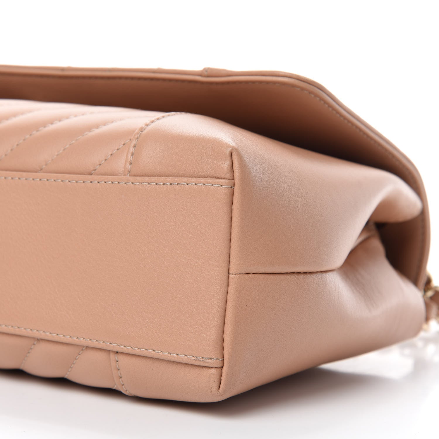 Chanel Calfskin Quilted Medium Daily Chevron Flap Beige 7 of 10