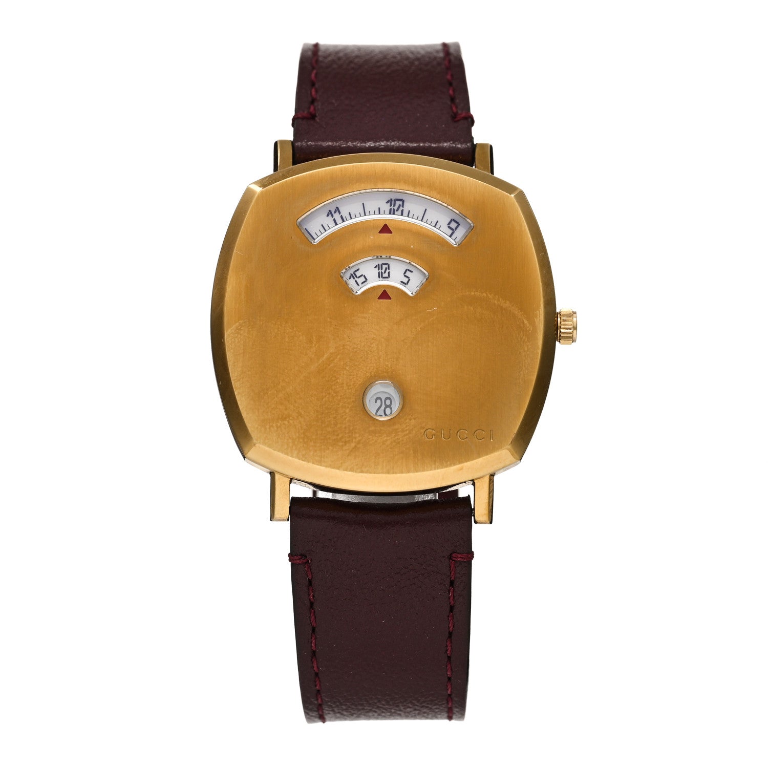 Gucci Stainless Steel Calfskin 38mm Grip Quartz Watch Burgundy 1 of 5