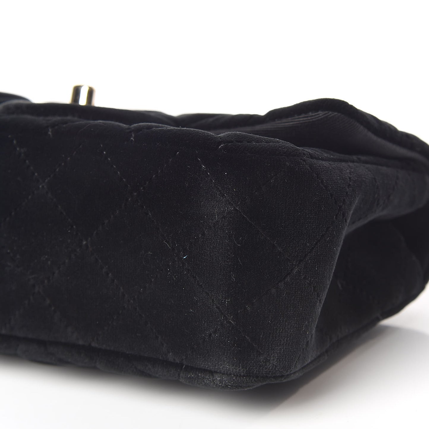 Velvet Quilted Mini Rectangular Flap Black