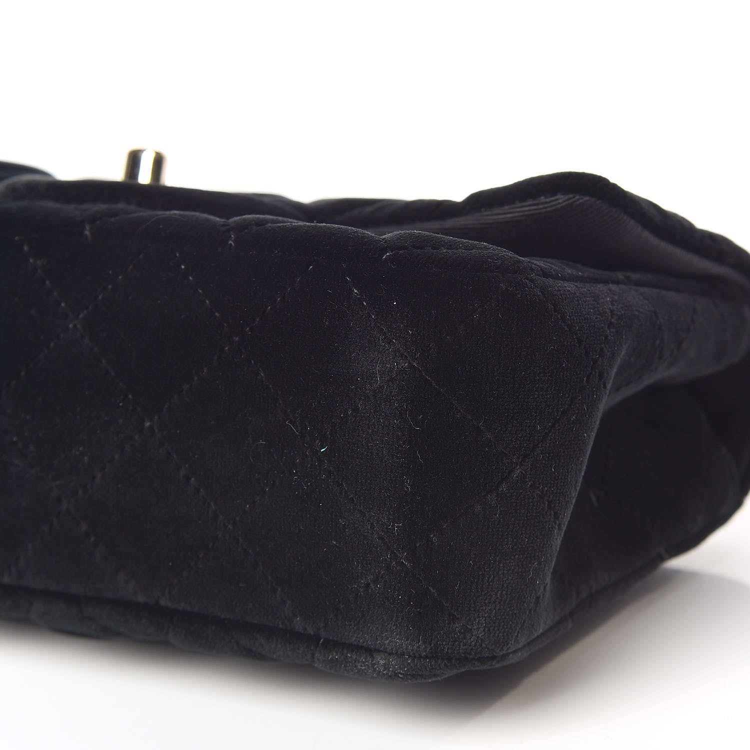 Chanel Velvet Quilted Mini Rectangular Flap Black 7 of 11
