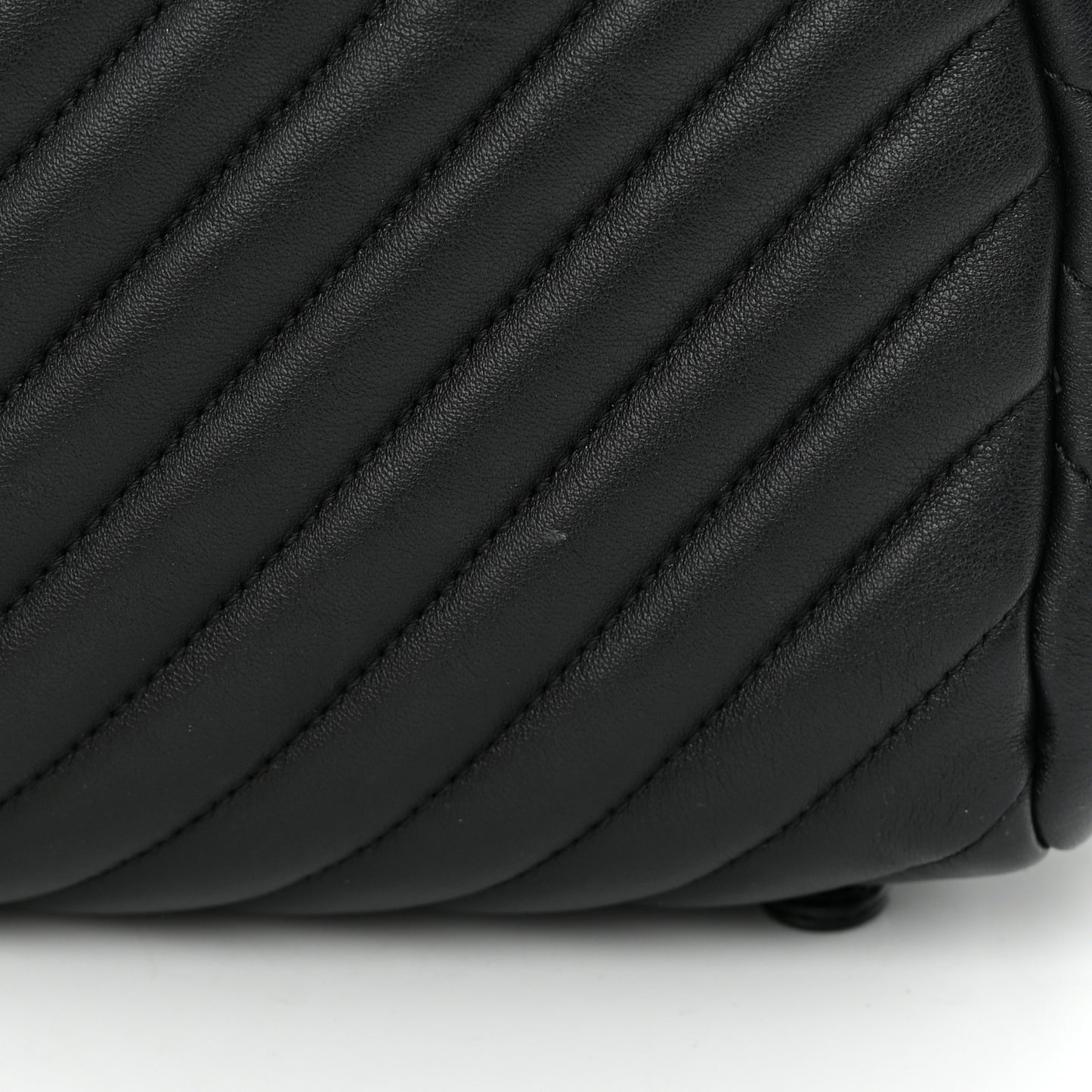 Calfskin Chevron Quilted Large Urban Spirit Backpack Black