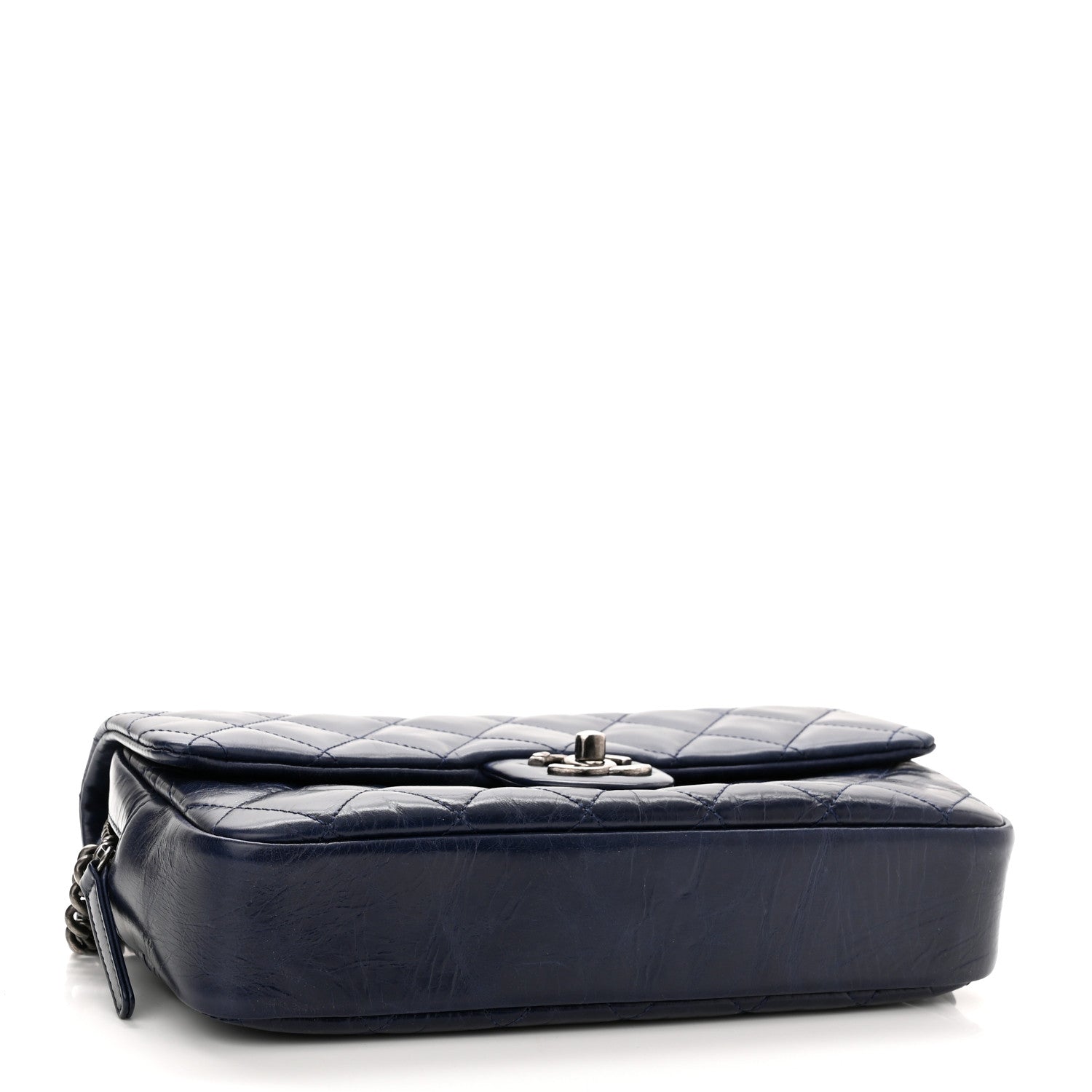 Chanel Glazed Calfskin Quilted Medium Duo Color Flap Blue 4 of 10
