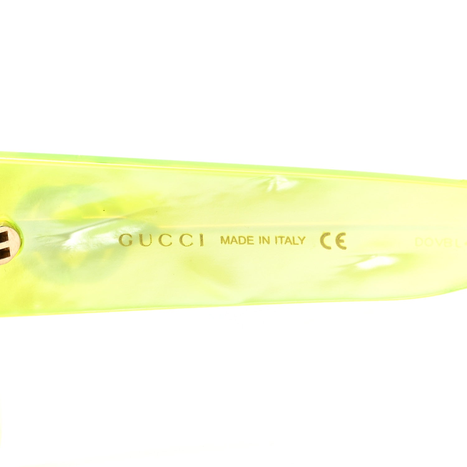 Gucci Acetate Square Frame Sunglasses GG0083S Neon Green 5 of 7