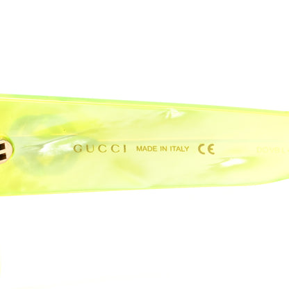 Gucci Acetate Square Frame Sunglasses GG0083S Neon Green 5 of 7