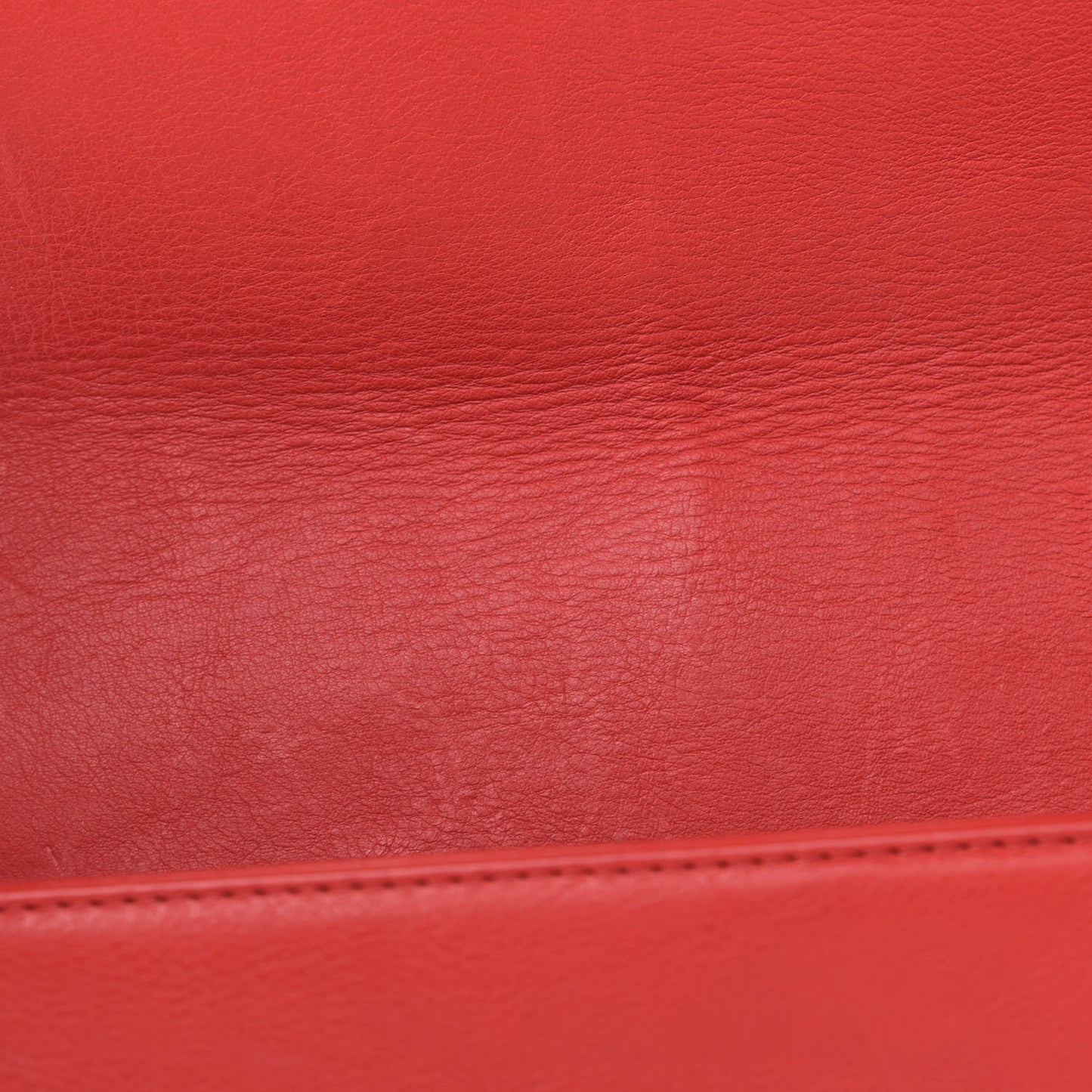 Calfskin Quilted Double Stitch Medium Boy Flap Red