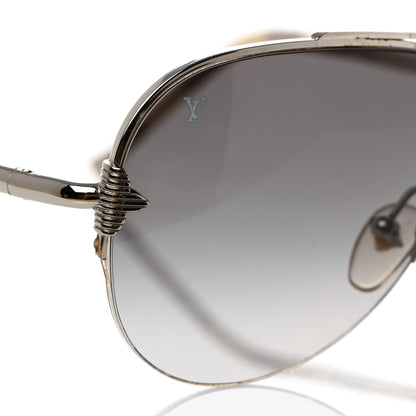 Louis Vuitton Damier Azur Conspiration Pilote Aviator Sunglasses Z0203U 8 of 9