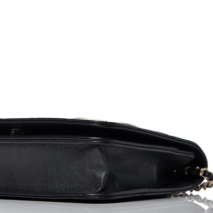 Chanel Iridescent Lambskin Quilted Pearl Wallet On Chain WOC Black 10 of 10