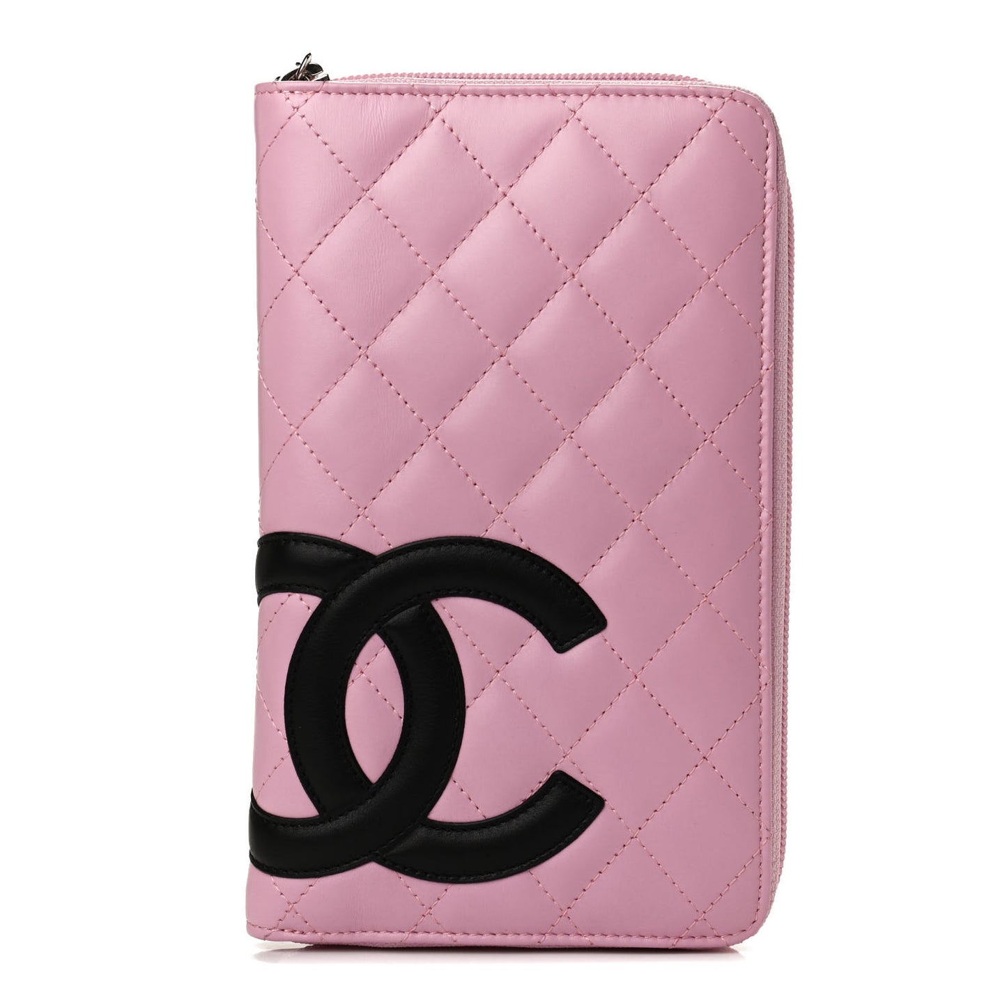 Calfskin Cambon Zip Around Organizer Wallet Pink