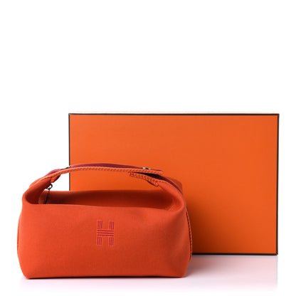Hermes Canvas Small Bride-A-Brac Pouch Orange Burgundy 10 of 10