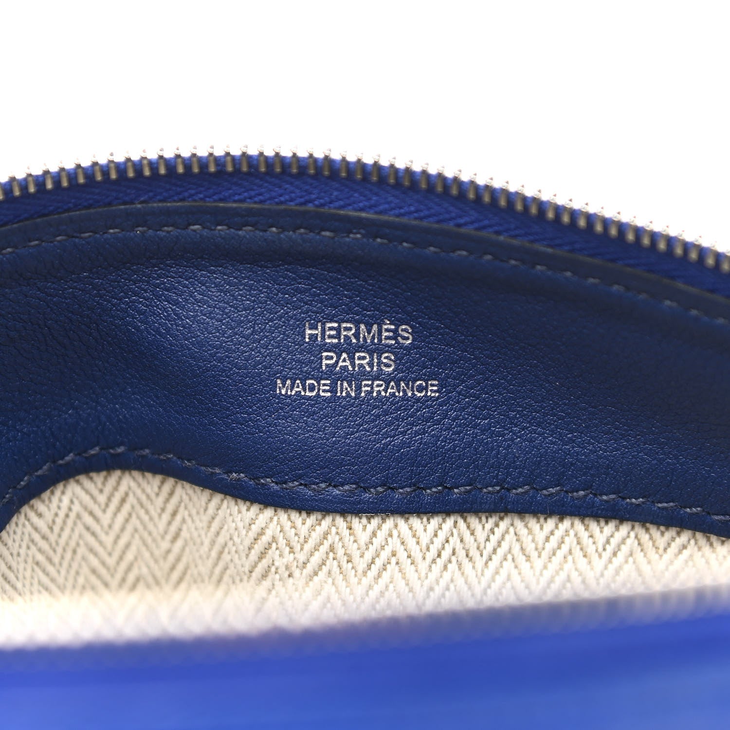 Hermes Lambskin Tohubohu Pouch PM Bleu Electrique Bleu Saphir 6 of 8