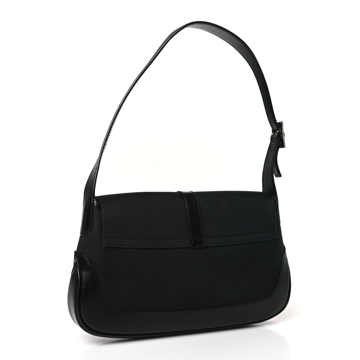 Gucci Canvas Calfskin Small Jackie O Hobo Black 3 of 9