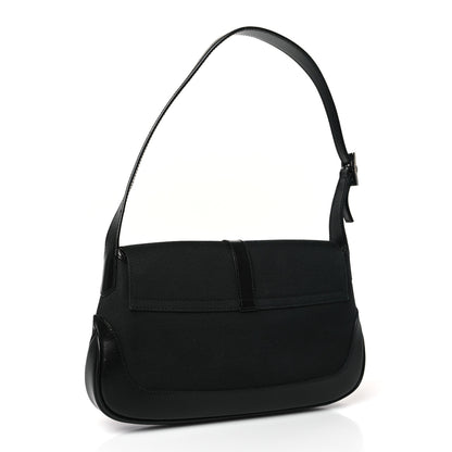 Gucci Canvas Calfskin Small Jackie O Hobo Black 3 of 9