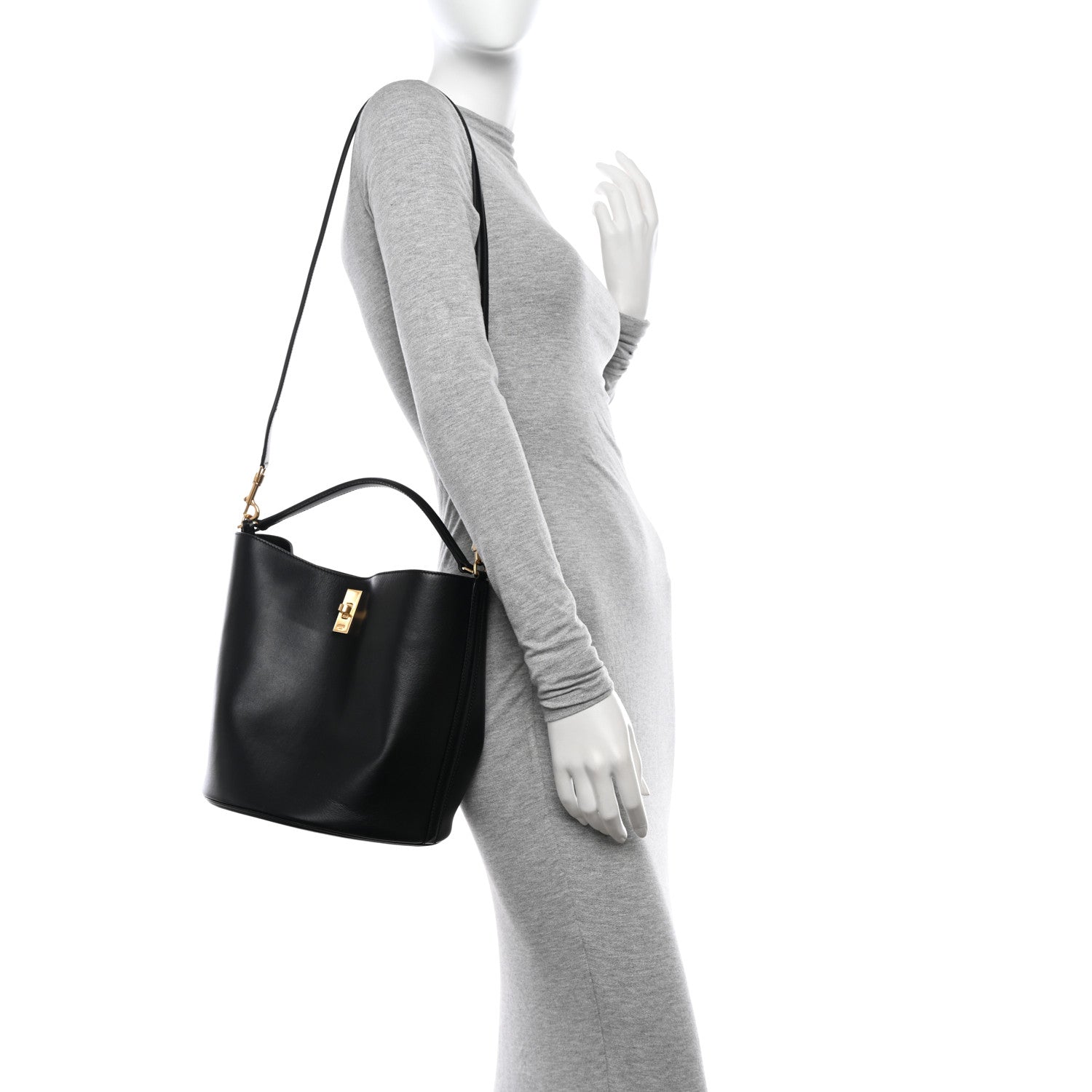 Celine Smooth Calfskin Bucket 16 Bag Black 2 of 11