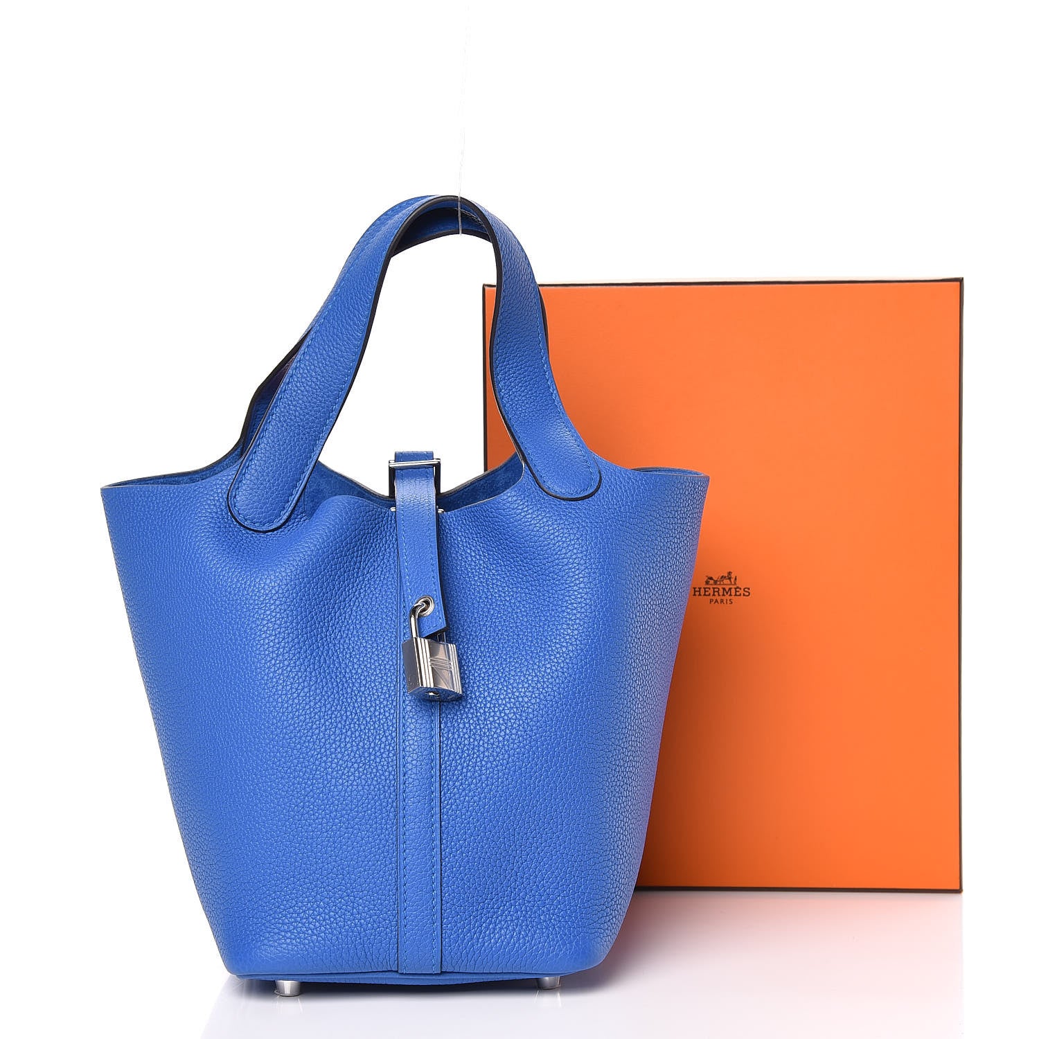 Hermes Taurillon Clemence Picotin Lock 18 PM Bleu Zellige 11 of 11