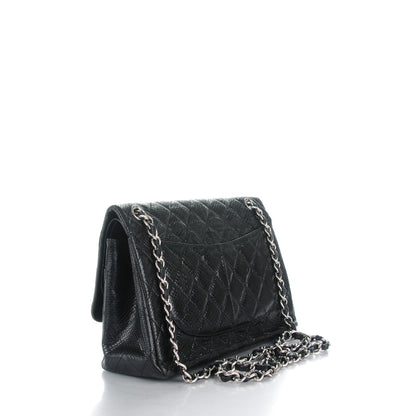 Chanel Lizard Quilted Jumbo Double Flap Black 3 of 8