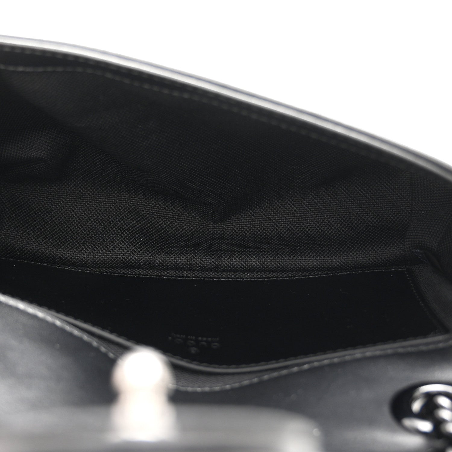 Gucci Calfskin Matelasse Monochrome Mini GG Marmont Shoulder Bag Black 5 of 11