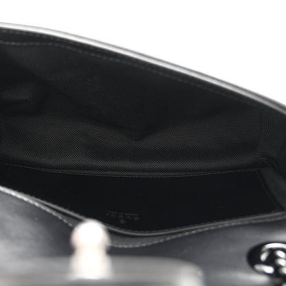 Gucci Calfskin Matelasse Monochrome Mini GG Marmont Shoulder Bag Black 5 of 11