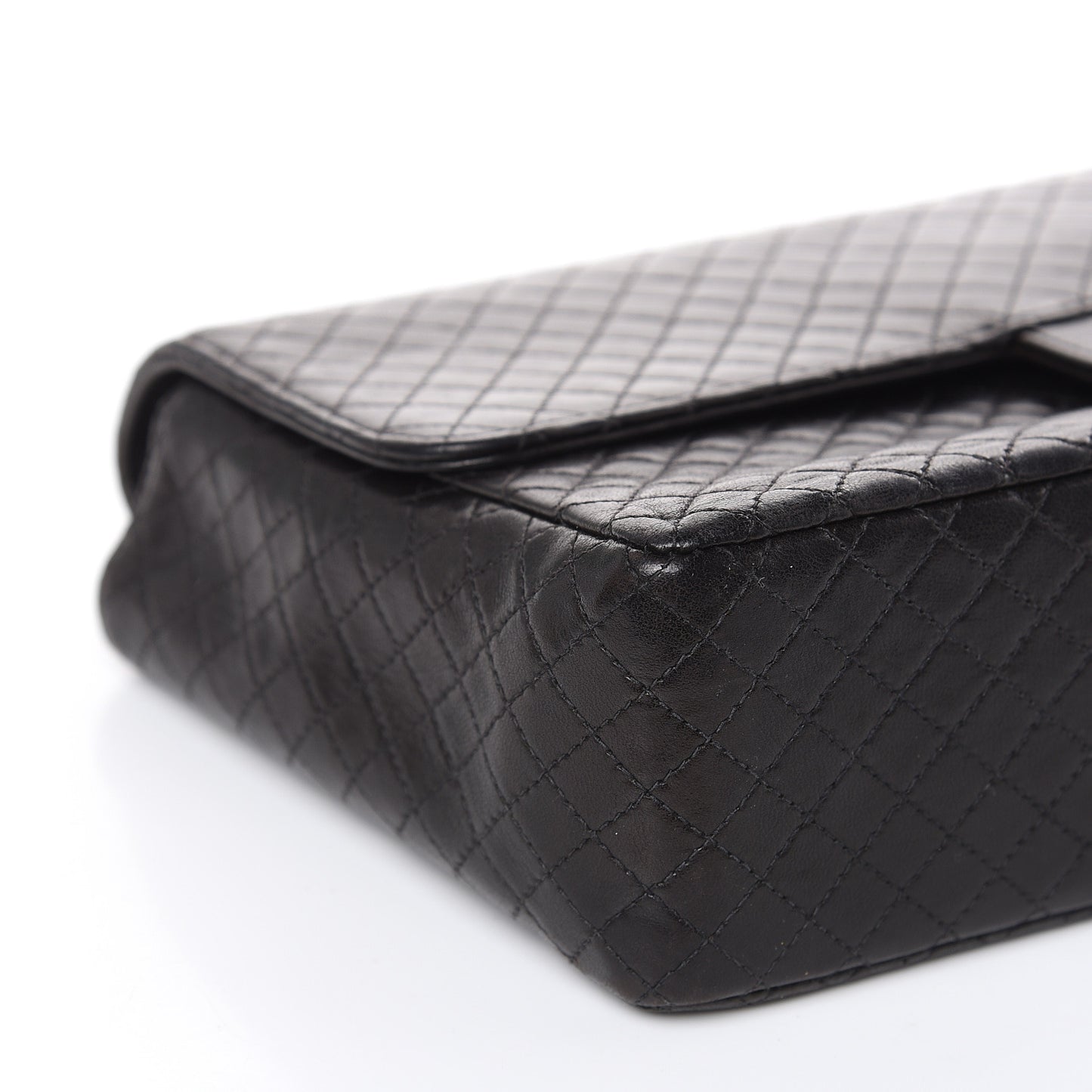 Lambskin Micro Quilted Medium Single Flap Black