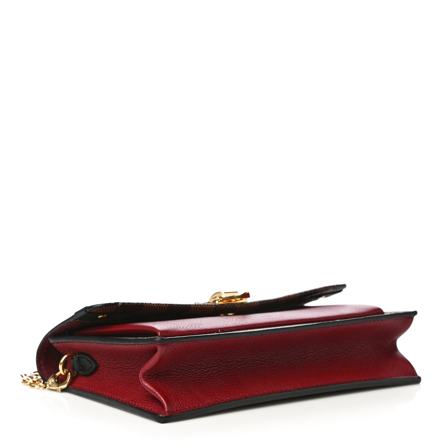 Louis Vuitton Damier Ebene Vavin Chain Wallet Red 4 of 16