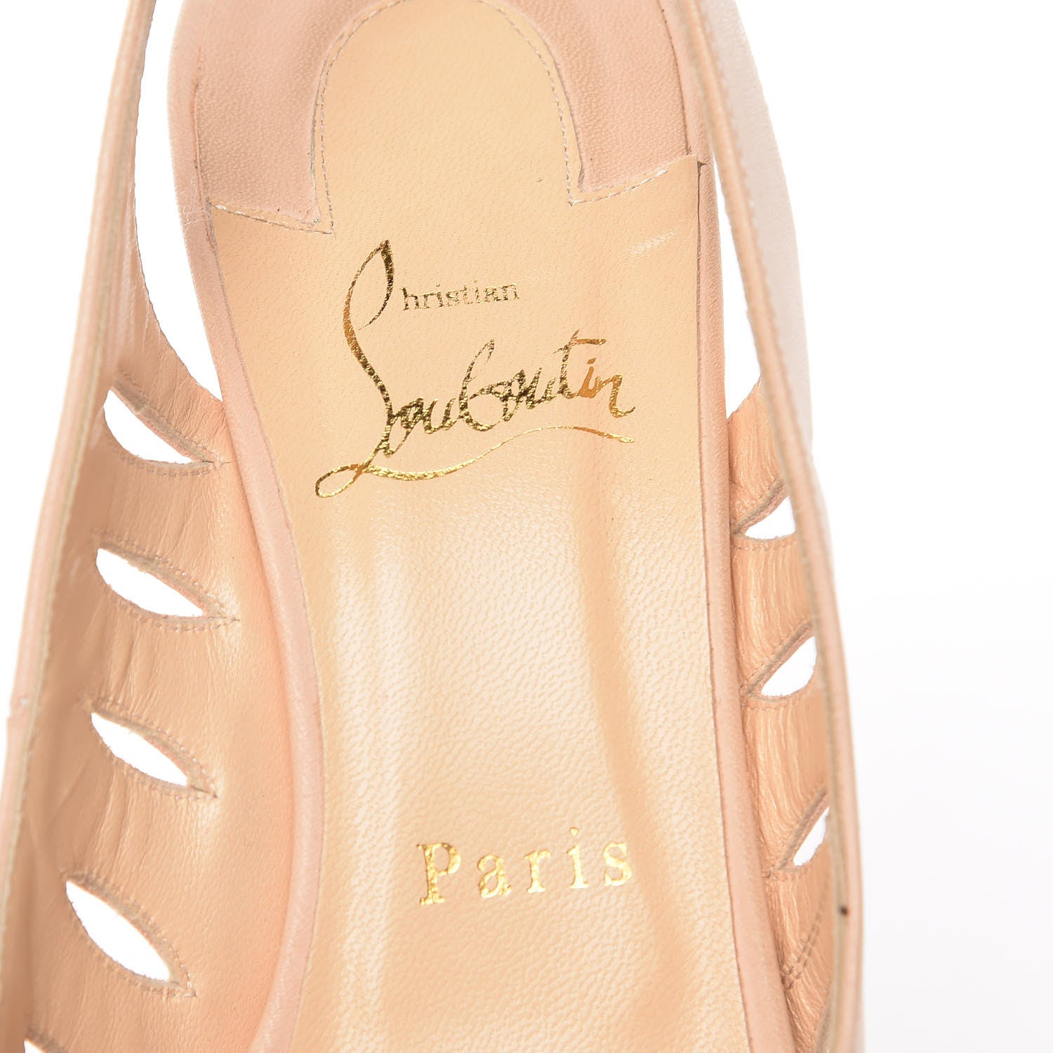 Christian Louboutin Calf Vegetale Griff Sling 120 Pumps 38 Natural Grezzo 9 of 14