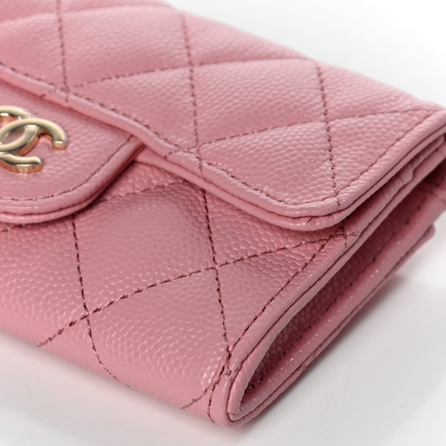 Chanel Caviar Quilted Flap Card Holder Wallet Light Pink 11 of 12