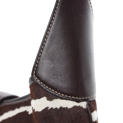 Gucci Calf Hair Zebra Print Medium Jackie O Bouvier Hobo Brown 11 of 13