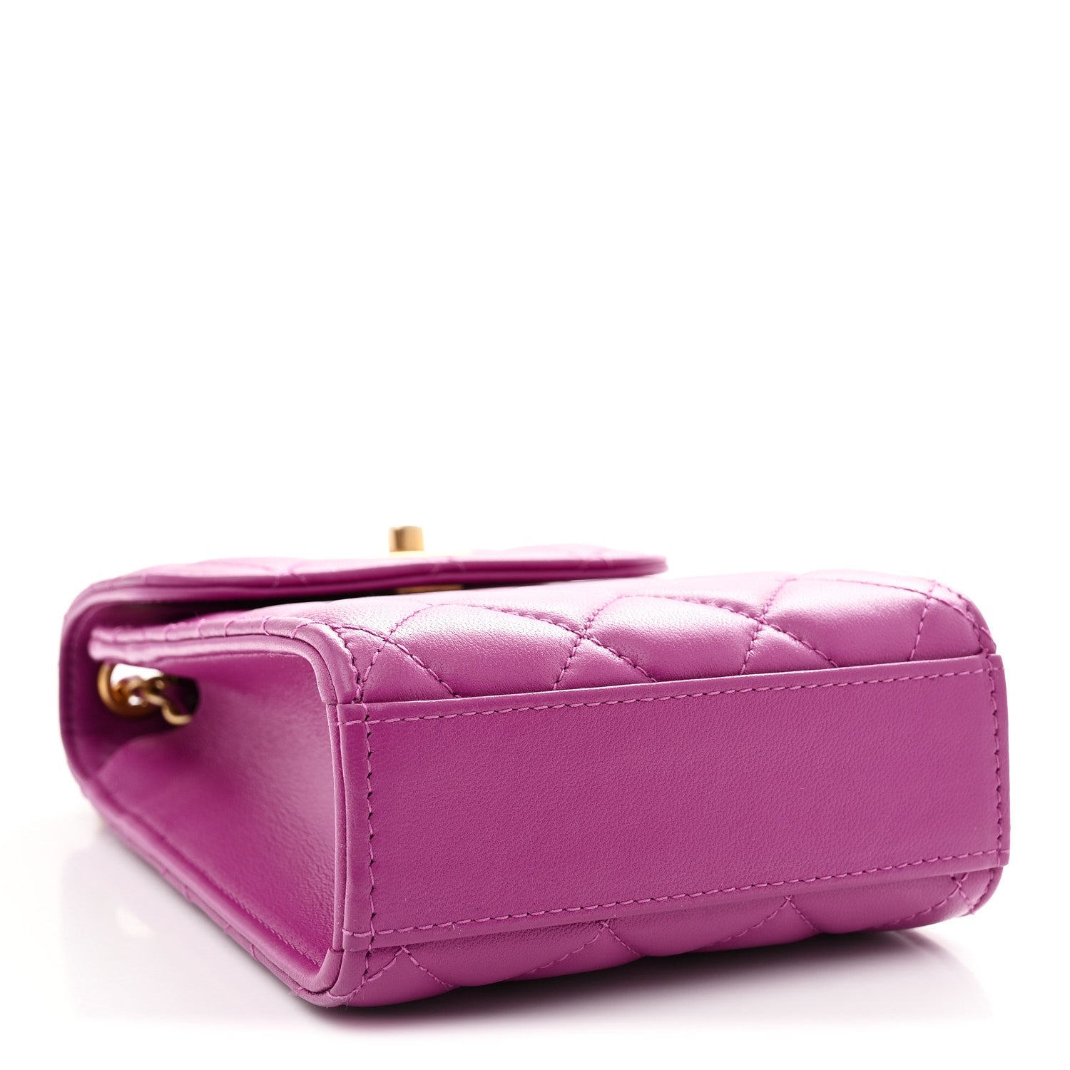 Chanel Lambskin Quilted Pearl Crush Phone Holder With Chain Purple 4 of 11