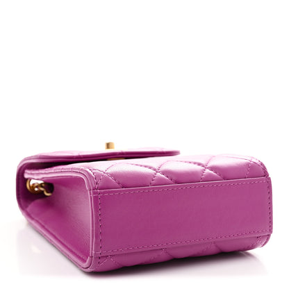 Chanel Lambskin Quilted Pearl Crush Phone Holder With Chain Purple 4 of 11