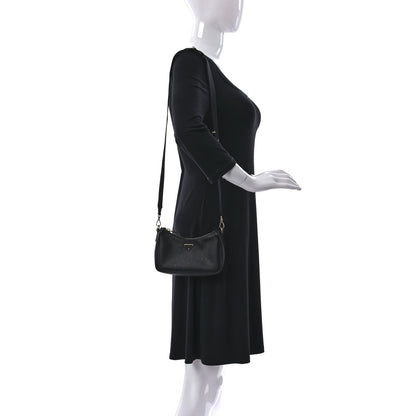 Prada Saffiano Lux Mini Shoulder Bag Black 2 of 14