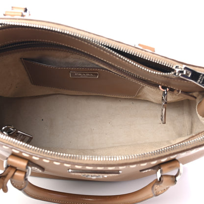 Prada City Calf Hand Stitched Medium Galleria Double Zip Tote Caramel 5 of 6