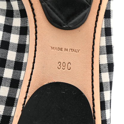 Chanel Fabric Checkered CC Elastic Cap Toe Ballerina Flats 39 Black White 7 of 11