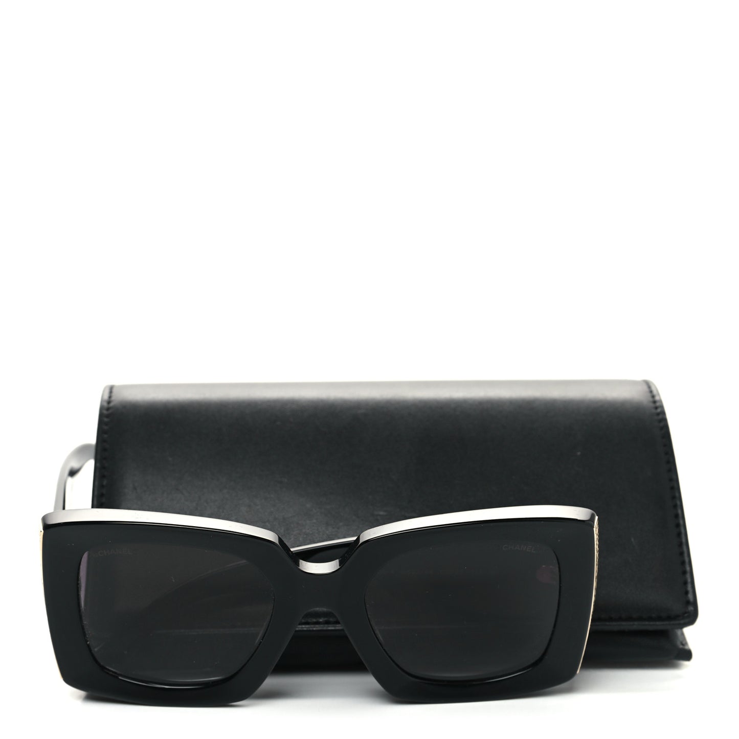 Acetate Rectangle Sunglasses 5435-A Black